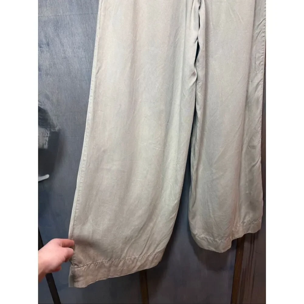 Cynthia Rowley Wide Leg 100% Lyocell Pants Sage Green/Khaki Women’s Size Large - Picture 7 of 7
